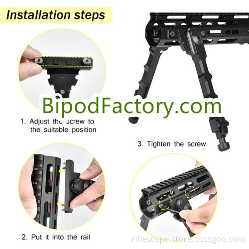 7.5-9 Inch Tactical Rifle Bipod Two-Piece Split Bipod Attach Directly for M-LOK Rail